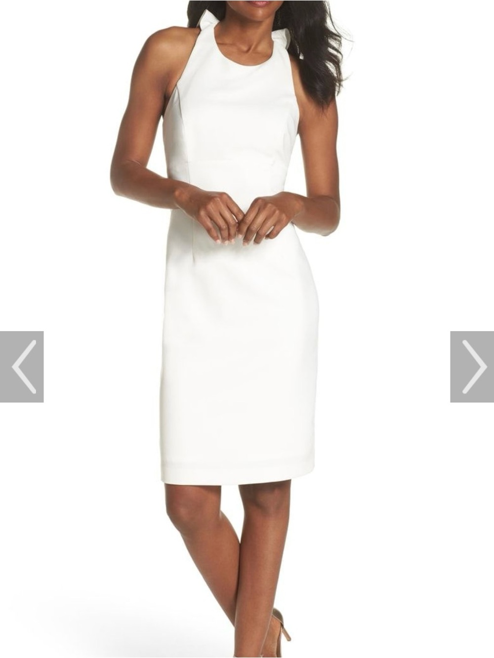 Vince Camuto Sleek White Halter Midi Dress